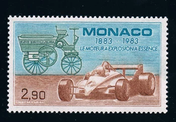 1Pcs/Nastaviť Nové Monako Post Pečiatka 1983 Storočnicu Narodenia Moderných Automobilov Socha Pečiatky MNH