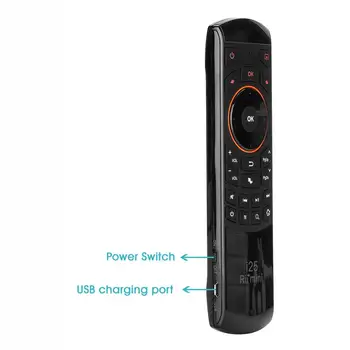 (Francúzsky Poštovné) Rii Mini i25 2.4 GHz Lietať Myš Diaľkové Ovládanie s AZERTY Klávesnica pre Android Smart TV TVBox IPTV PC HTPC