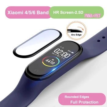 Nový 1/2 Ks 3D Ochranné Sklo pre Xiao Mi Band 4 5 6 Screen Protector pre Miband 5 4 Kryt Smart Watchband 4 band5 Mäkké Film