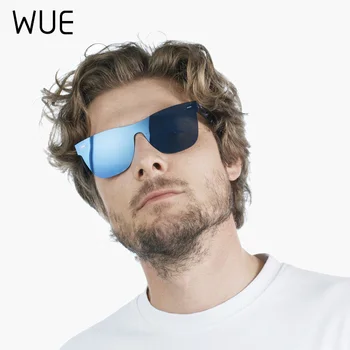 WUE novú značku retro cestovné plochou šošovky, slnečné okuliare muž frameless štvorcový rám muž slnečné okuliare žena Oculos Gafas
