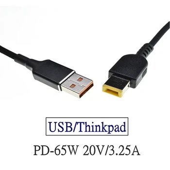 1.8 m 65W USB PD Mužov na Námestí Slim Tip Notebook Power Plnenie Dodávok pre Lenovo Thinkpad E440 E450 E550 E560 T430 T440S Kábel