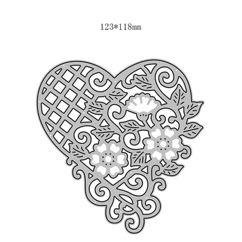 Nový Elegantný Kvetinové Srdce 2021 Rezanie Kovov Zomrie pre DIY Pohľadnice Tvorby a Scrapbooking Papier Razba Plavidlo Bez Pečiatky