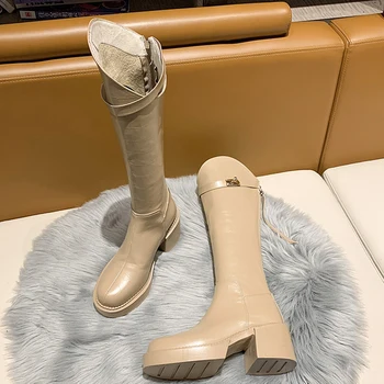 Ženy Vysokej Chelsea Boots Ženské Topánky Pre Ženy 2021 Zimné Chlpaté Platformu Dámy Gumy Moderné Topánky Móda Západnej Vysoké Podpätky