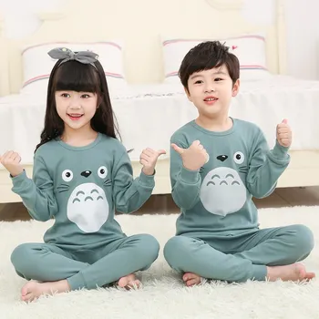 Deti Pyžamo Nastaviť Cartoon Totoro Jednorožec Dieťa, Chlapec, Dievča Oblečenie Letné Detské Sleepwear Pyžamá Pijamas Sady 4 6 8 10 12 Rokov