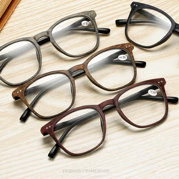 YOOSKE Imitácia Dreva, Obilia Okuliare na Čítanie Mužov Vintage Presbyopia Okuliare Ženy pružný Rám +1.0 1.5 2.0 2.5 3.0 3.5 4.0