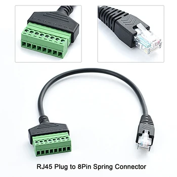 1pc RJ45 Ethernet Mužov a 8 Pin AV Terminálu Skrutku Adaptéra Converter Blok Zapojte Kábel